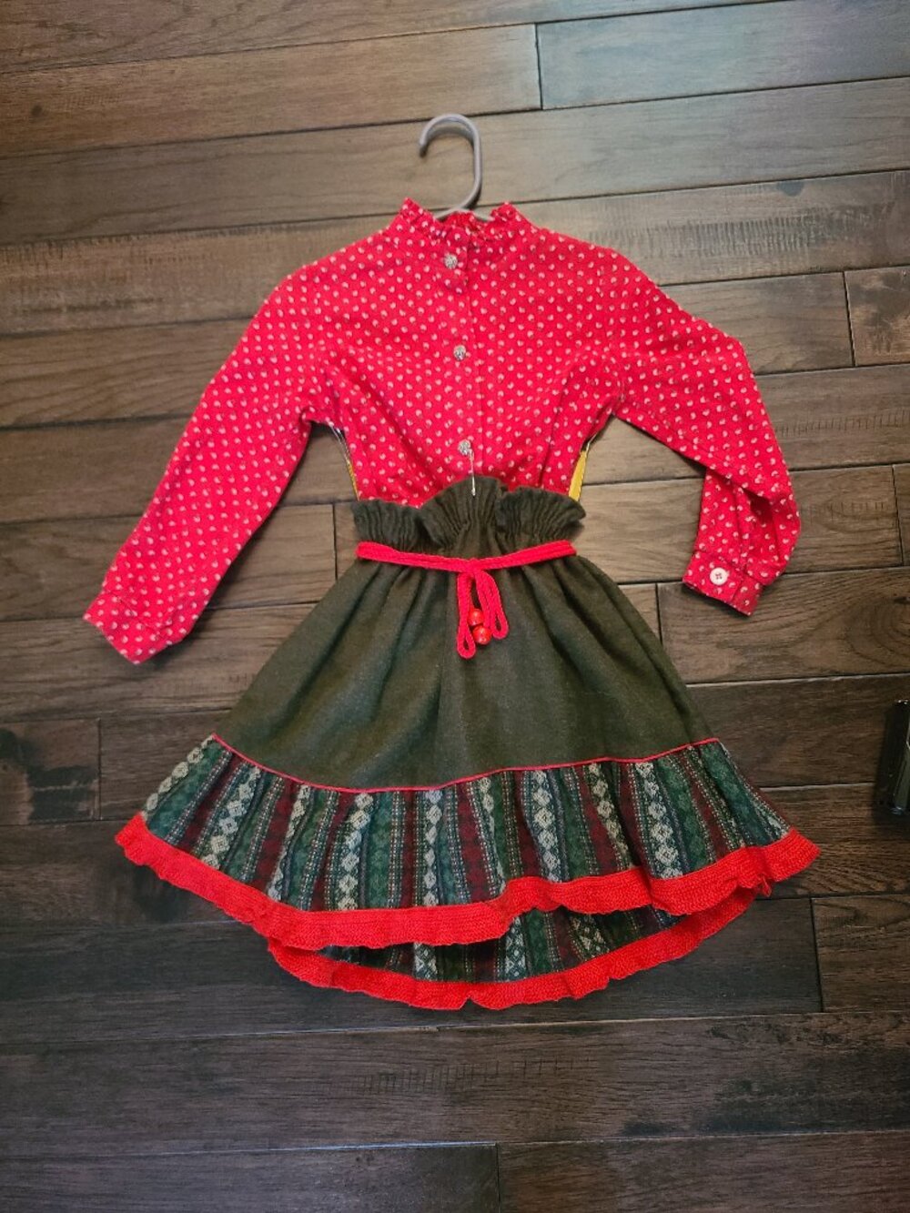 Vintage 1970s Kids Blouse and Skirt